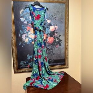 Anthropologie Eva Franco Green Floral Maxi Dress